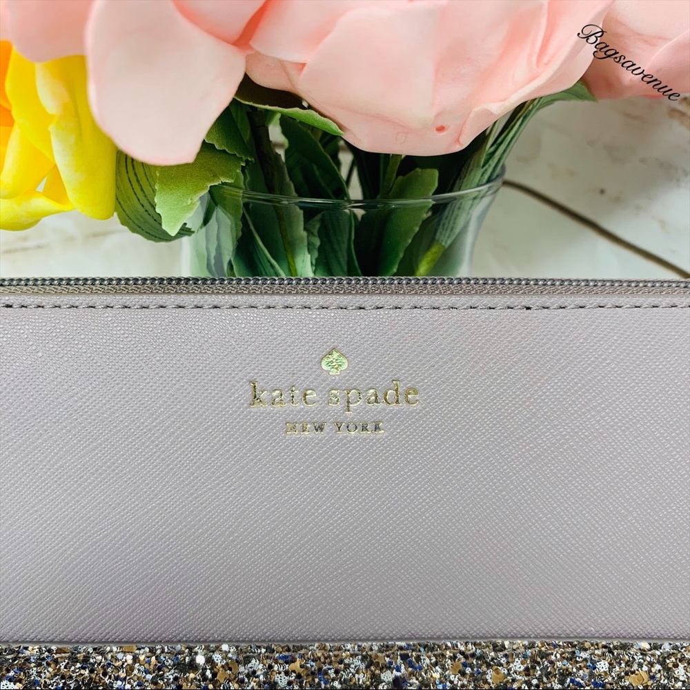 #bagsavenue Glitter Kate spade Gray cityscape Neda wallet gray Greta court - Picture 3 of 6